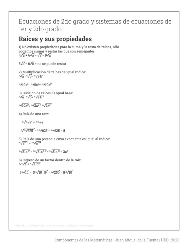 2+Ra%C3%ADces+y+Sus+Propiedades | PDF