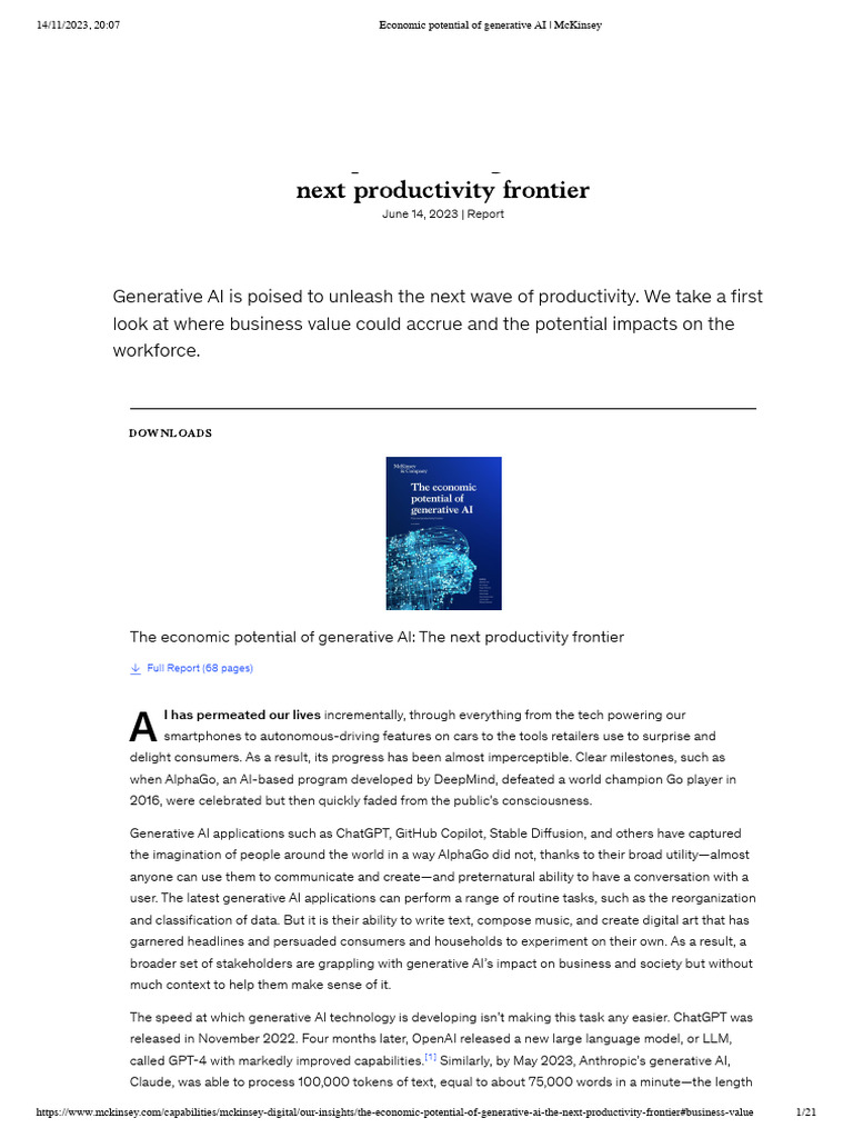 Economic Potential of Generative AI 2023 | PDF | Artificial ...