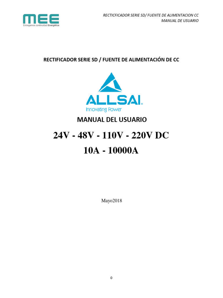 Manual Rectificador SD Allsai (Espa) | PDF | Fuente de alimentación | Relé