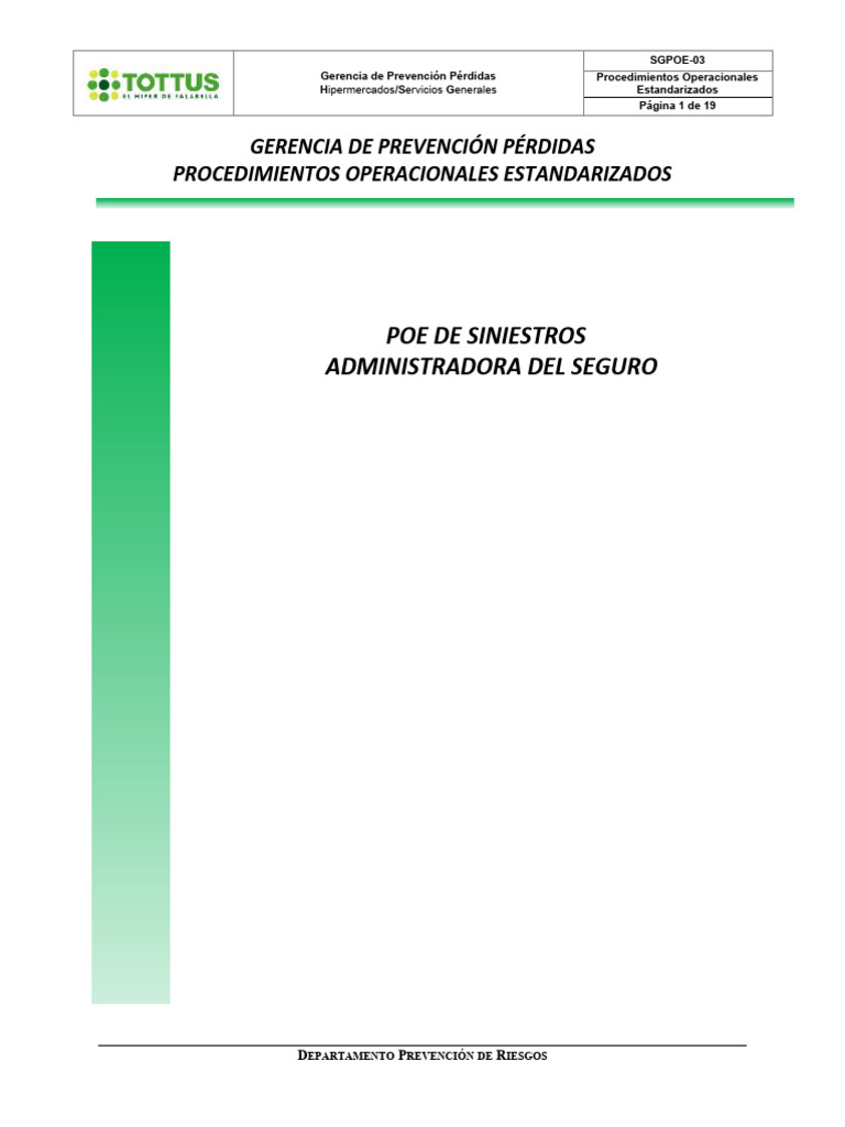 Sgpoe-03 Procedimiento Ante Siniestros | PDF | Seguro | Póliza de seguros