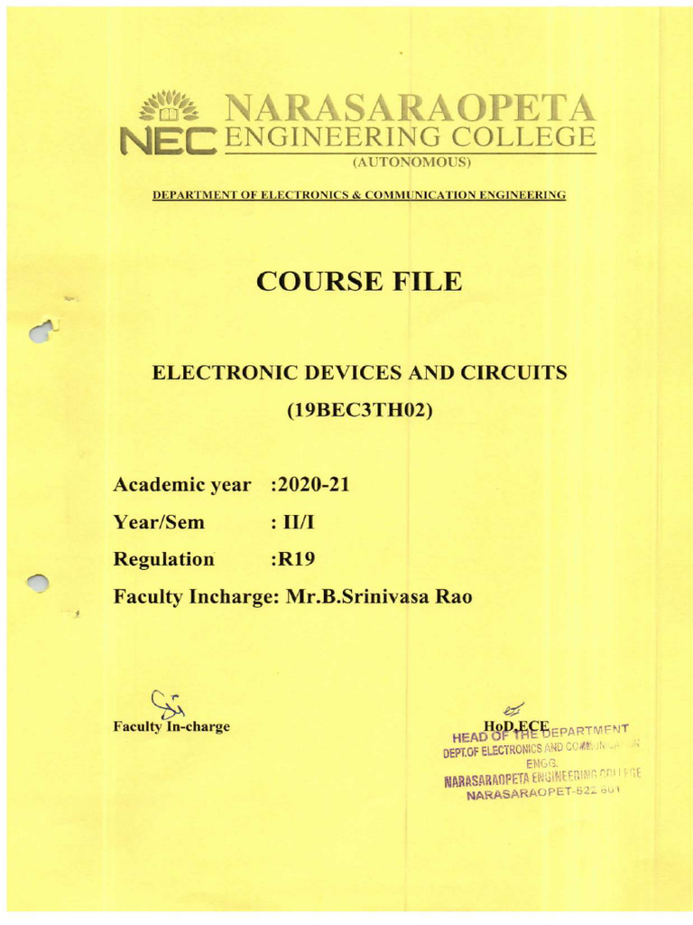 Course material electronic devices and circuits 1 pdf