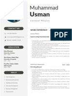 Physics Teature CV Sample