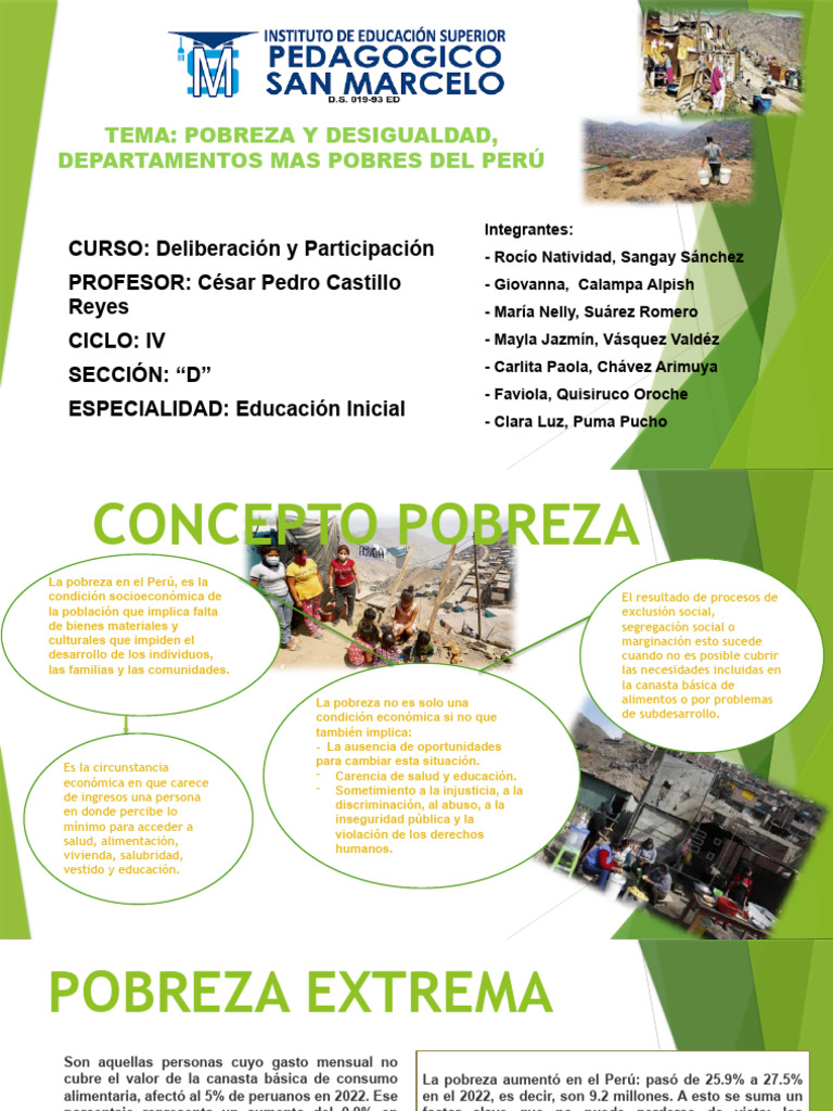 Pobreza y Desigualdad en Perú | PDF | Pobreza | Pobreza e indigencia