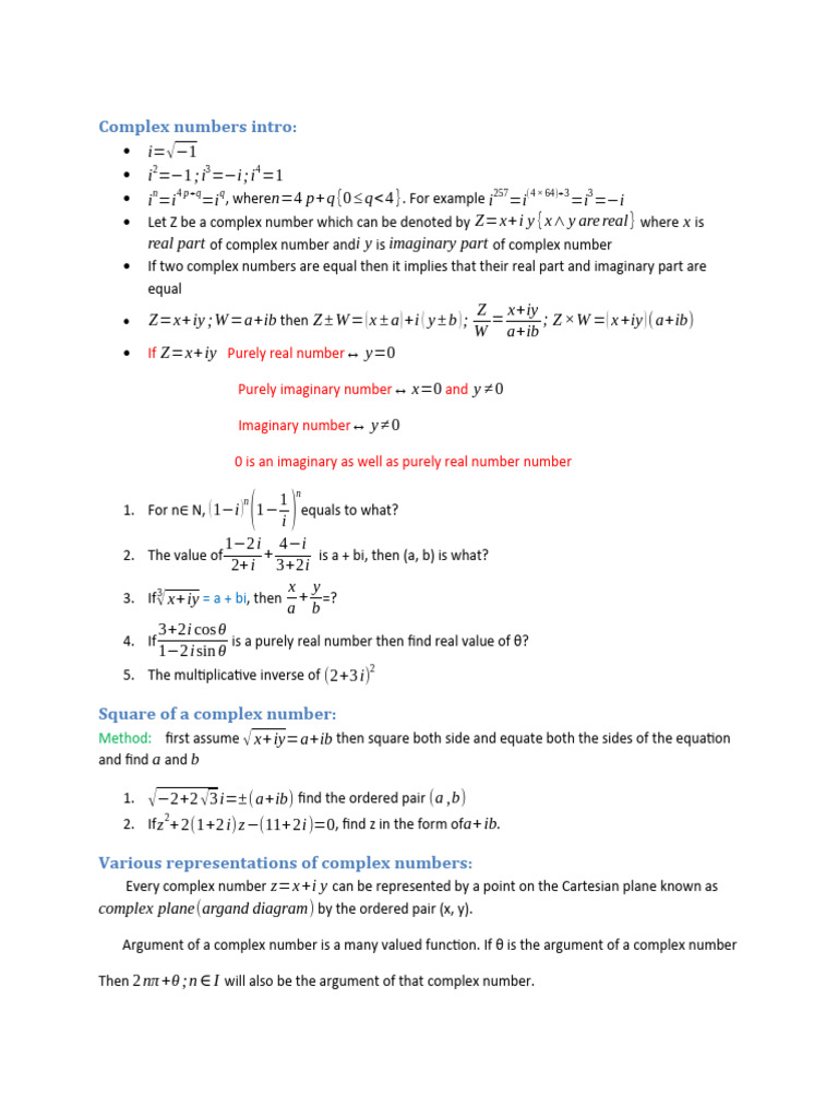 Complex Numbers | PDF