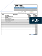 Planilla de Excel de Planeamiento de Compras