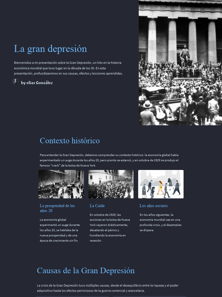 La Gran Depresión: Causas y Lecciones | PDF | Gran depresion | Nuevo ...