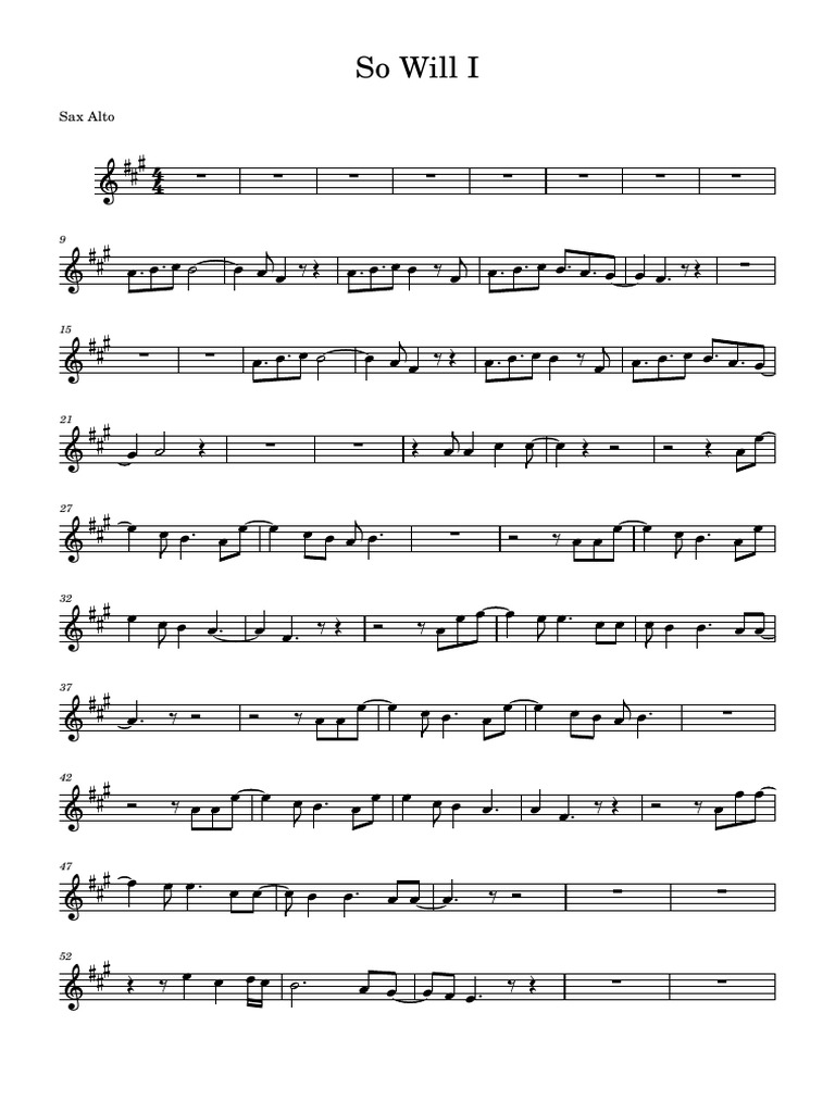 So Will I - Sax Alto | PDF