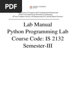 Pyhton Lab Manual IS2132 July-Dec2023