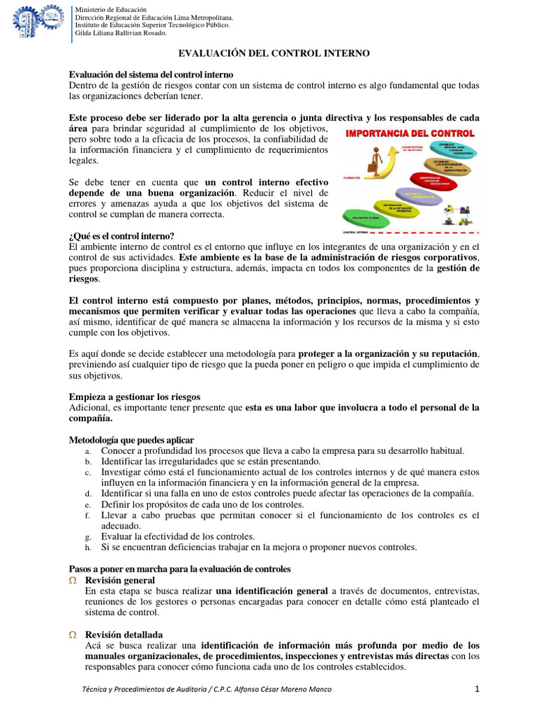 Evaluación del Control Interno en Empresas | PDF | Auditoría | Business