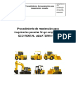 Procedimiento de Mantención para Maquinarias Pesadas Grupo Empresarial ECORENTAL ALMATERRA