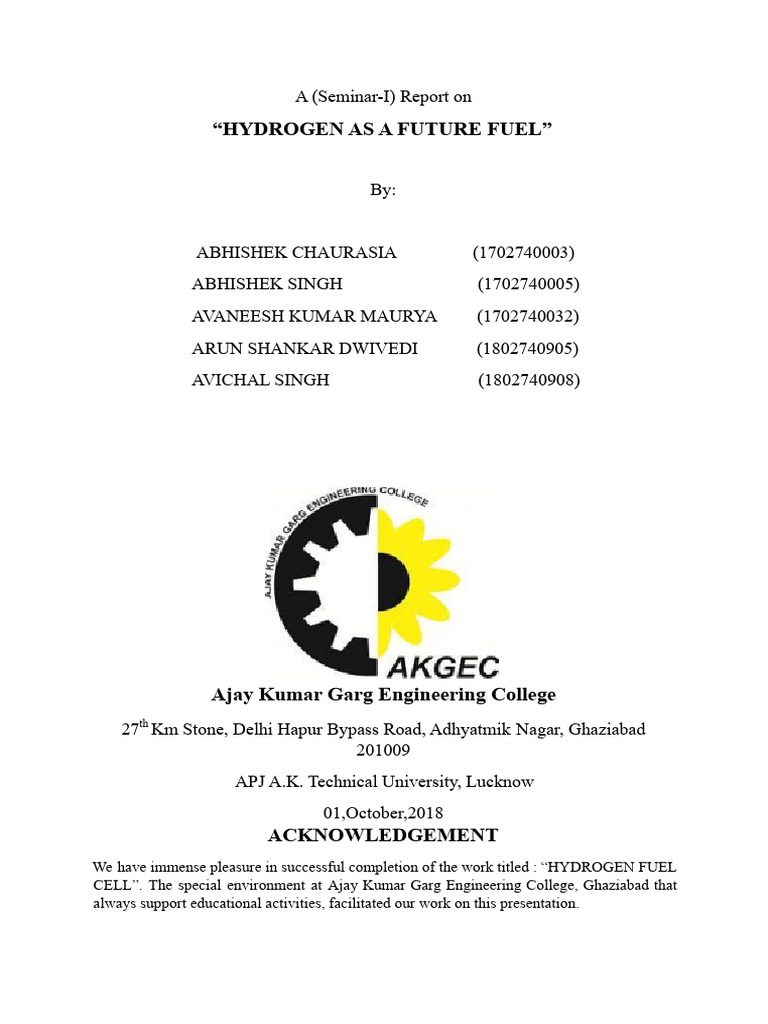 Seminar Report Pdf Fuel Cell Diesel Engine