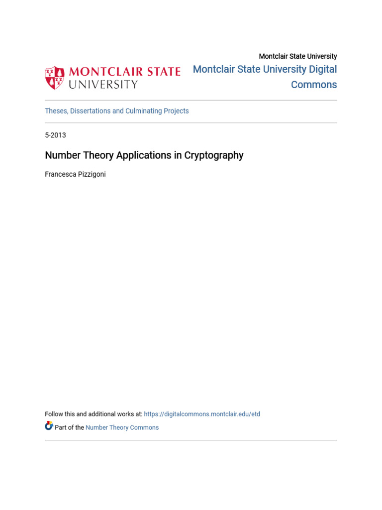 Number Theory Applications in Cryptography | PDF | Cryptography ...