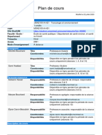 Plan de Cours: Information Générale