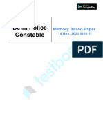 Delhi Police Constable Memory Based Paper (Held On - 14 Nov, 2023 Shift 1) (Hindi)