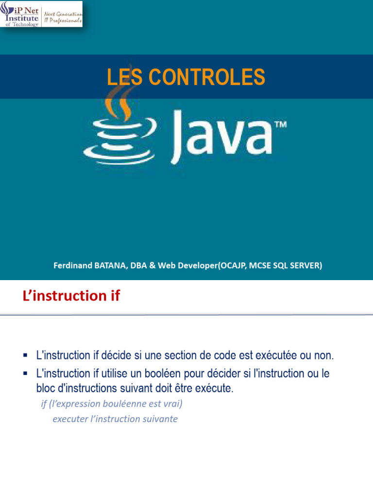 Comprendre l'instruction if en Java | PDF | Java (Langage de ...