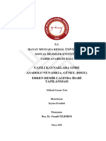 Yazılı Kaynaklara Göre Anadolu Nun (Orta, Güney, Doğu) Erken Demir Çağı Nda İdari Yapılanması