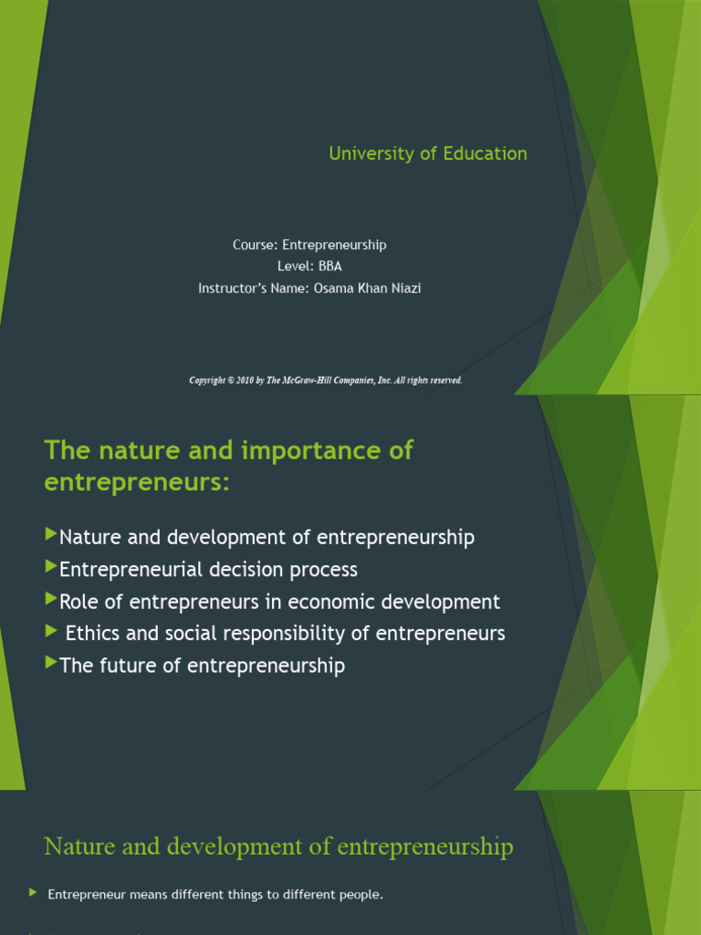 1-The Nature and Importance of Entrepreneurship | PDF ...