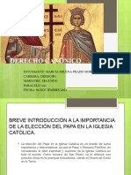 DERECHO CANÓNICO _ Sede Apostólica Vacante.régimen y Elección Del Futuro Papa. _MARCIA MILENA PRADO MORENO.