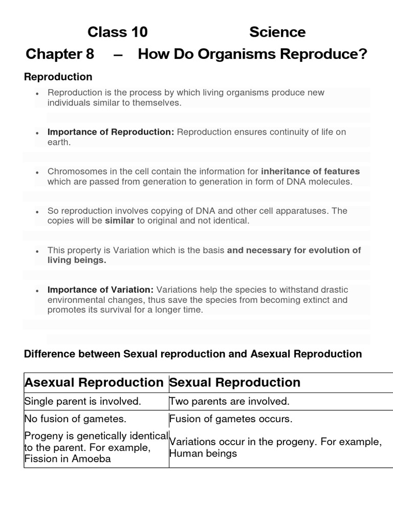 How Do Organisms Reproduce PDF Reproduction Flowers