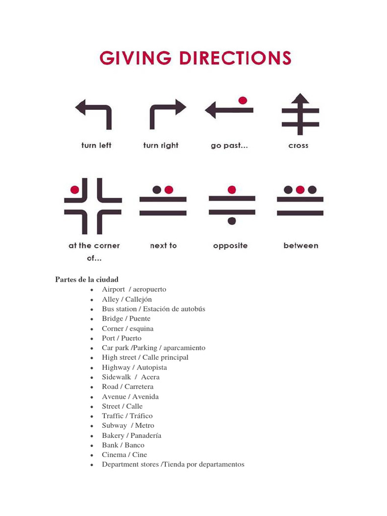 Direcciones en Inglés | PDF