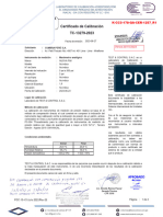 Certificado de Calibración TC-13279-2023: Solicitante:: Instrumento de Medición: Manómetro Analógico Cumbra Perú S.A