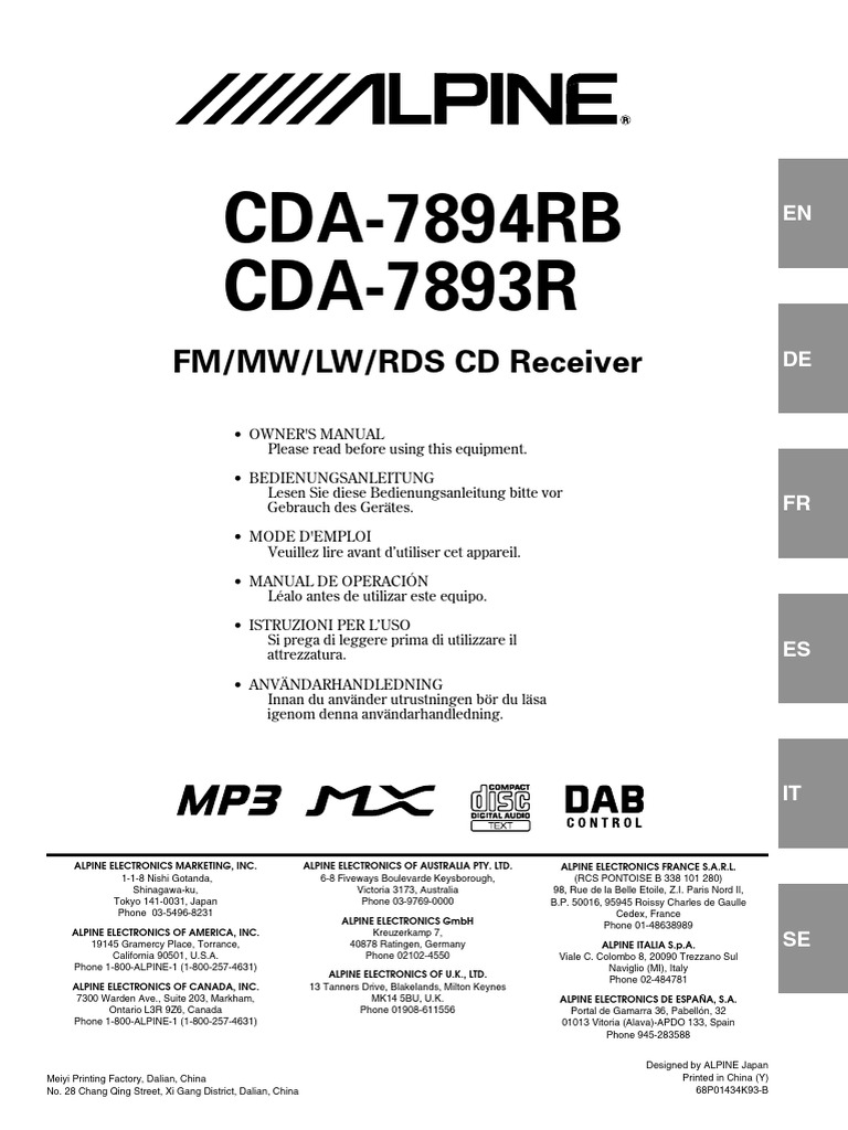 Câble ISO Pour Autoradio ALPINE CDA-7893R, 7894RB, 9807, 9811, 9811R - Marque TechExpert, Neuf Sous Garantie 3 Ans