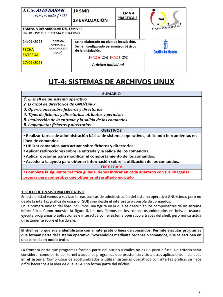 Introducción al Shell de Linux | PDF | Archivo de computadora ...