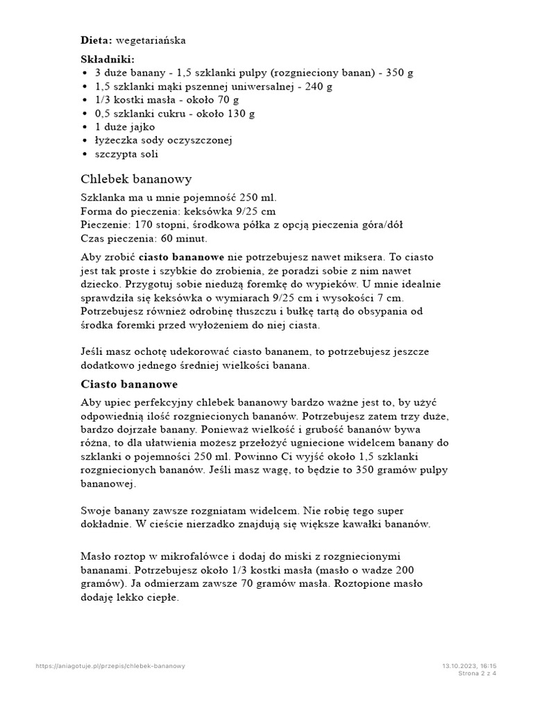 Chlebek bananowy pdf