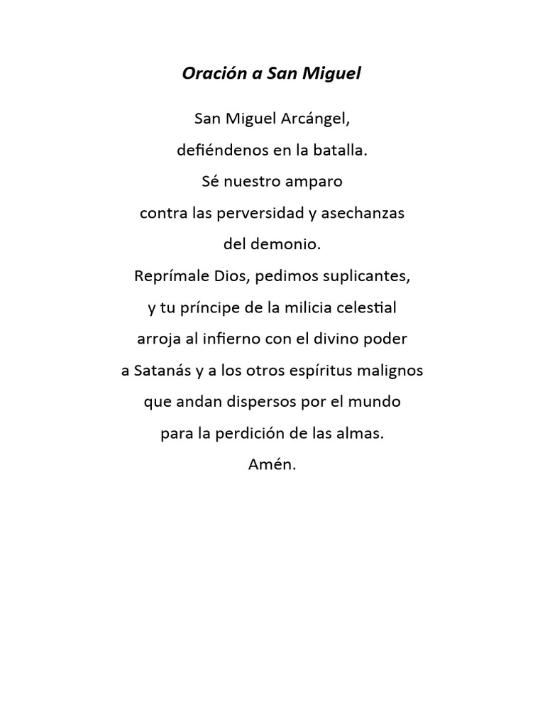 Oracion a san miguel pdf