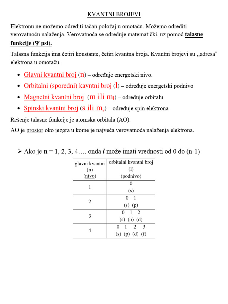 Kvantni Brojevi | PDF
