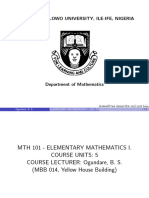 MTH 101 (Elementary Mathematics I) - 2223functions