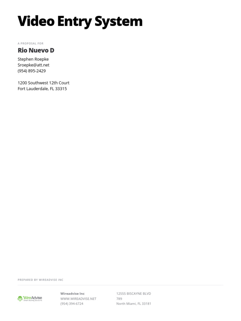 Video Entry System - 07-31-23 - Installer | PDF