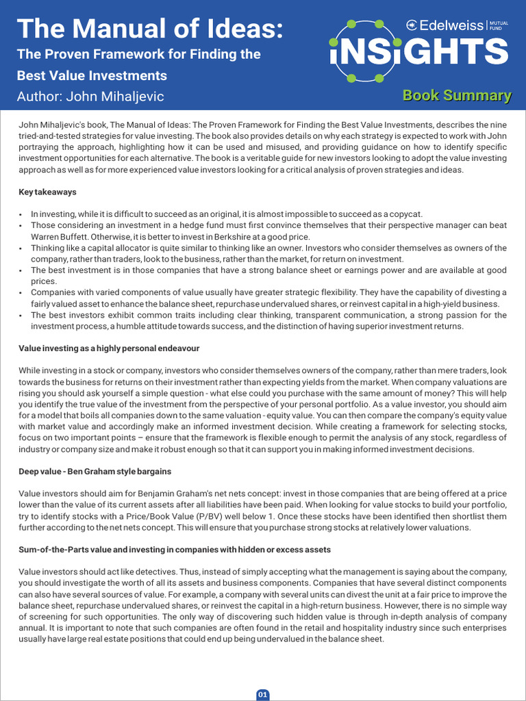 Value Investing Strategies Overview | PDF | Investing | Value Investing