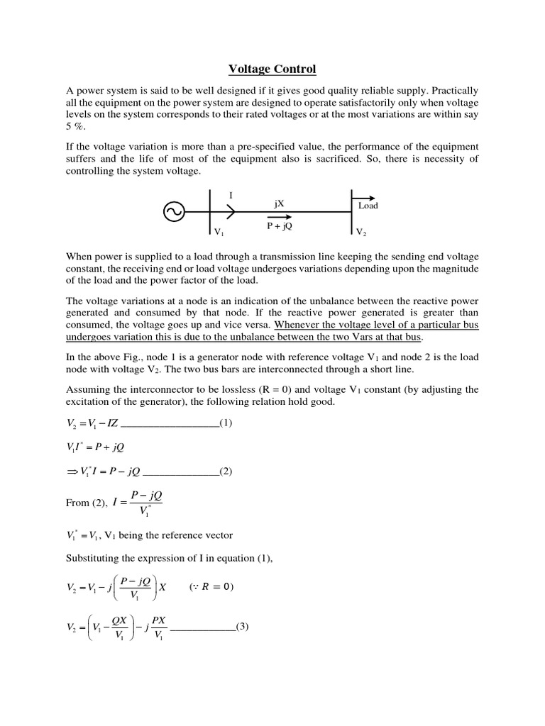 Voltage Control Methods in Power Systems | PDF | Transformer | Electric ...