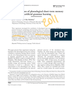 The Contribution of Phonological Short-Term Memory To Artificial Grammar Learning