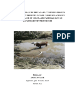 Rapport de La Phase de Prefaisabilite Sur Les Projets Agropastoraux Priorises Dans Le Cadre de La Mise en Œuvre Du Plan B Du Volet Agropastoral Dans Le Departement Du Mayo Louti