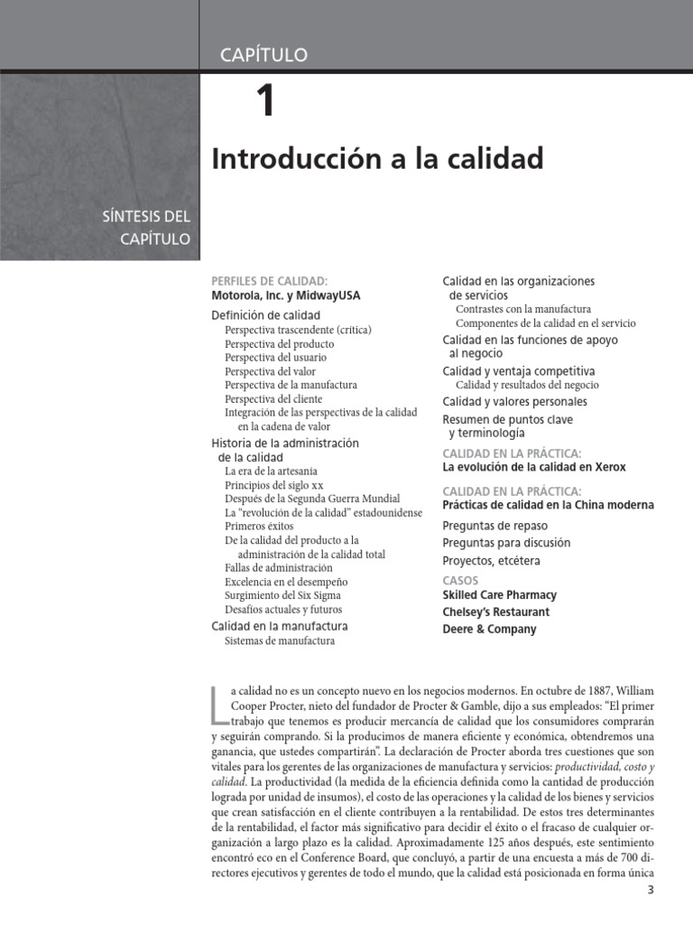 Administracion y Control de La Calidad - Capítulo 1 | PDF | Calidad ...