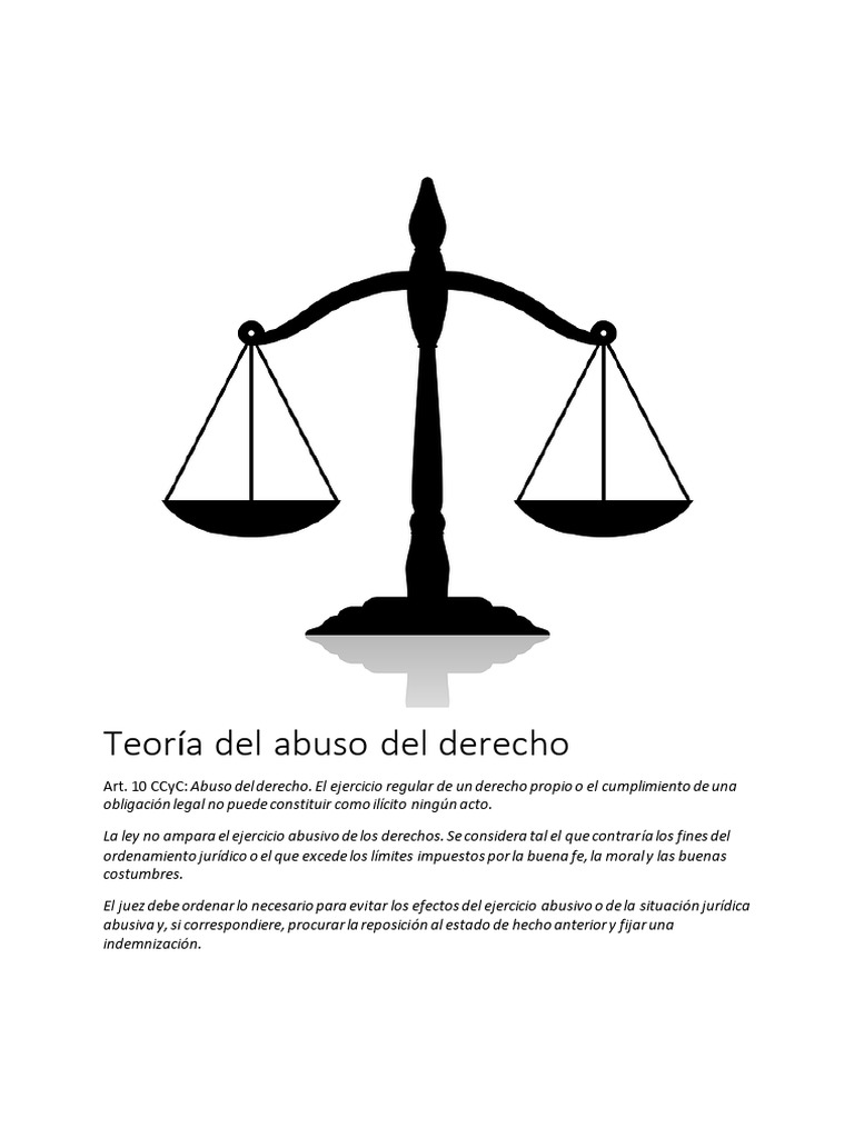 Teoría del abuso del derecho en el CCyC | PDF | Justicia | Crimen y ...