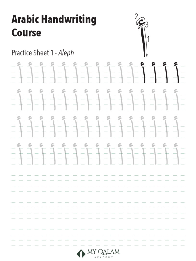 Arabic calligraphy workbook sheets pdf writing