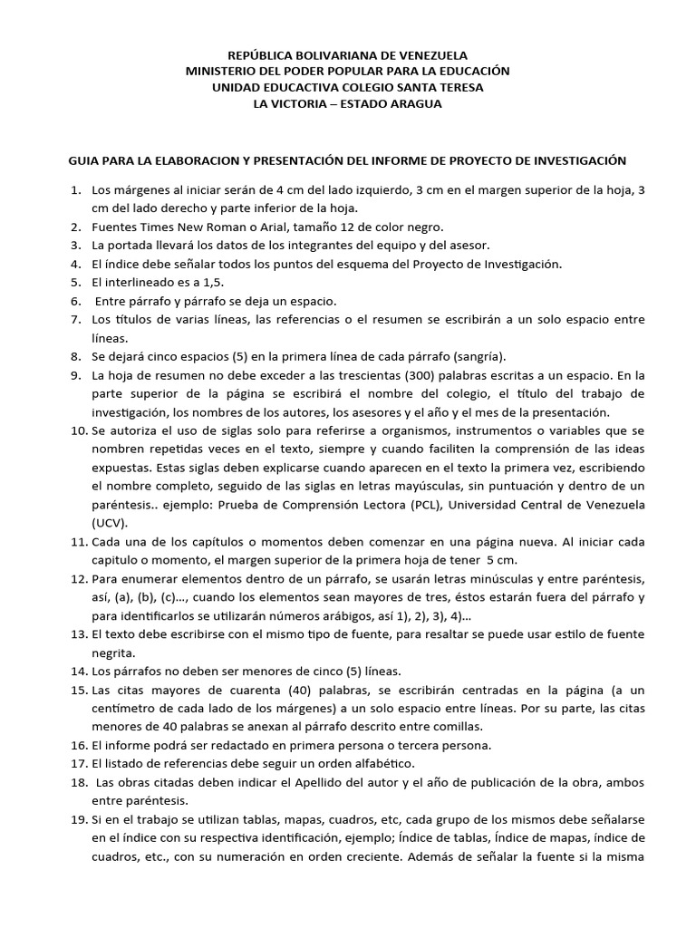 Guia para Elaboracion Del Proyecto de Investigacion | PDF | Análisis FODA