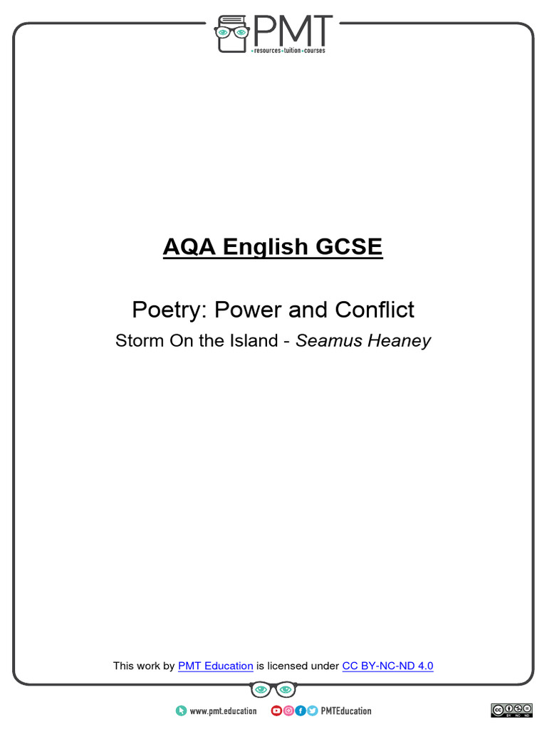 Storm On The Island Seamus Heaney Unlocked Pdf Poetry
