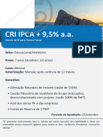 CRI IPCA+9,5 - Educação-Hotel Set-23