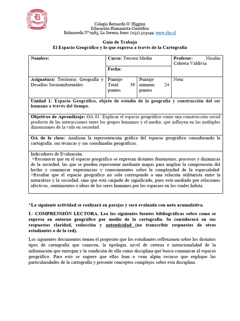 Espacio Geográfico, Objeto de Estudio de La Geografía y Construcción ...