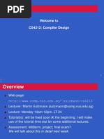 Welcome To CS4212: Compiler Design