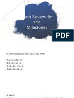 5th Grade Math Milestone Review PowerPoint