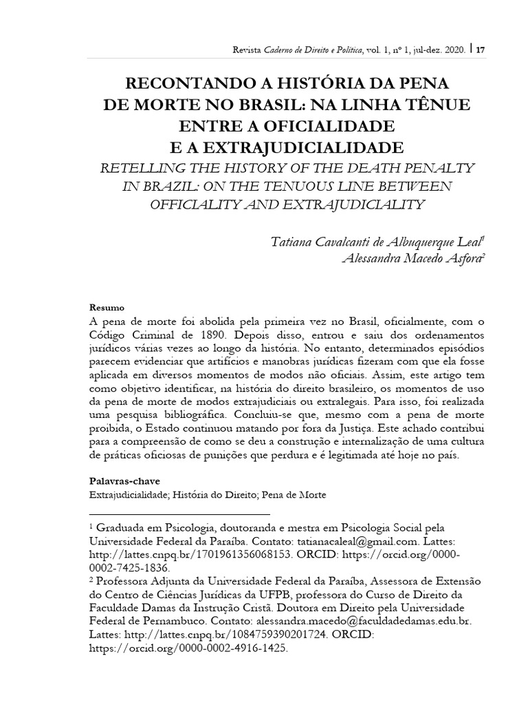 História da Pena de Morte no Brasil | PDF | Pena de morte | Brasil