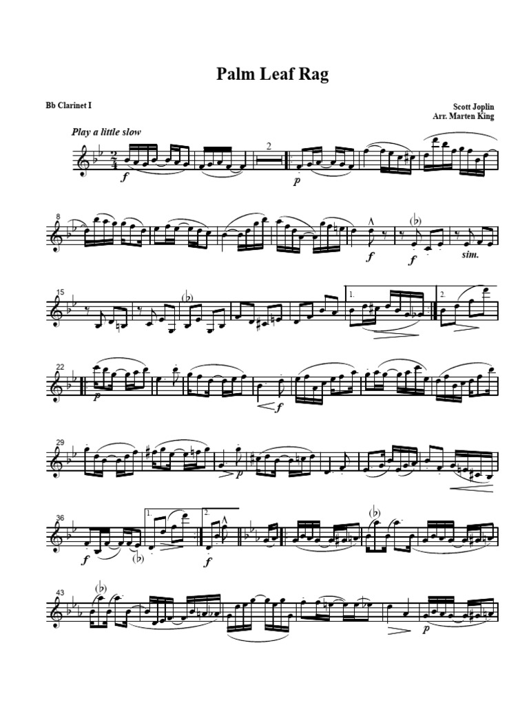 Institute) Joplin, Scott Palm Leaf Rag PDF
