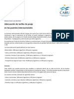 Precios Peajes CARU Desde Diciembre 2023