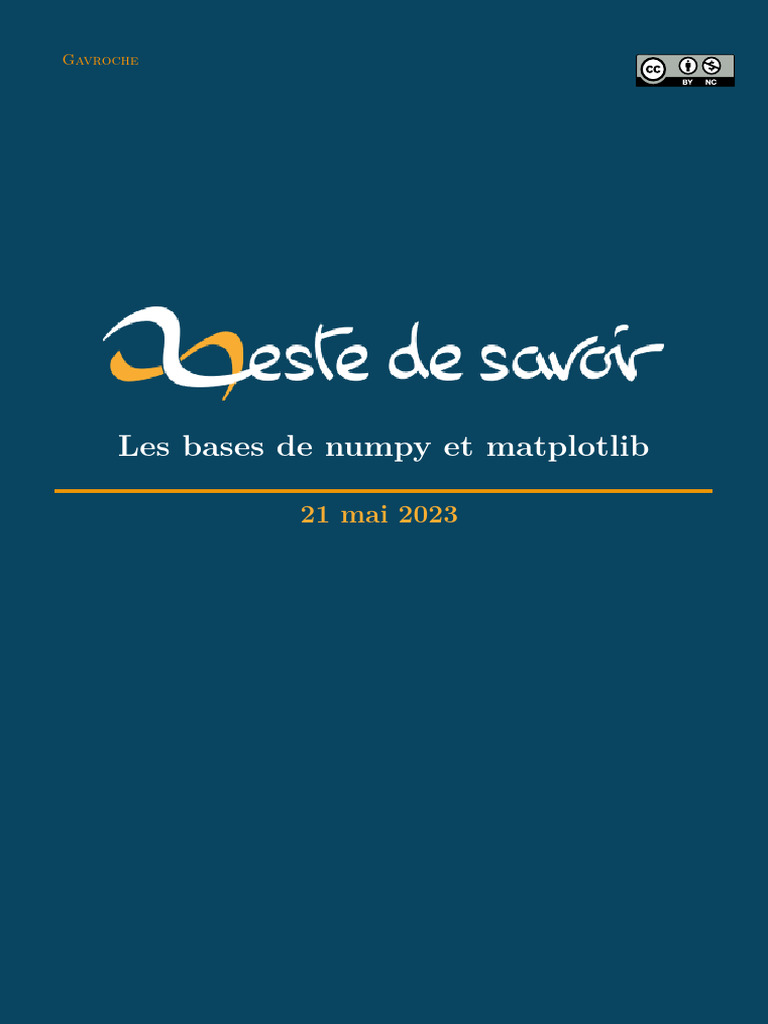 Introduction à Numpy et Matplotlib | PDF | Python (Langage de ...