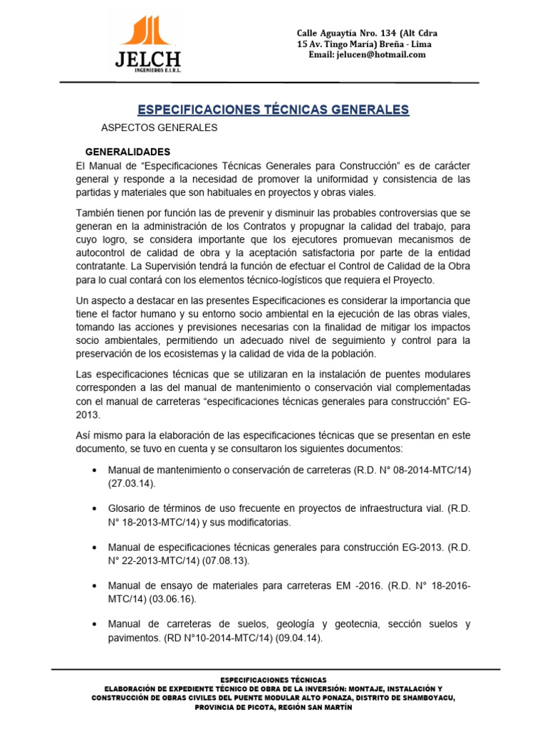 Especificaciones Técnicas para Construcción Vial | PDF | Laboratorios ...